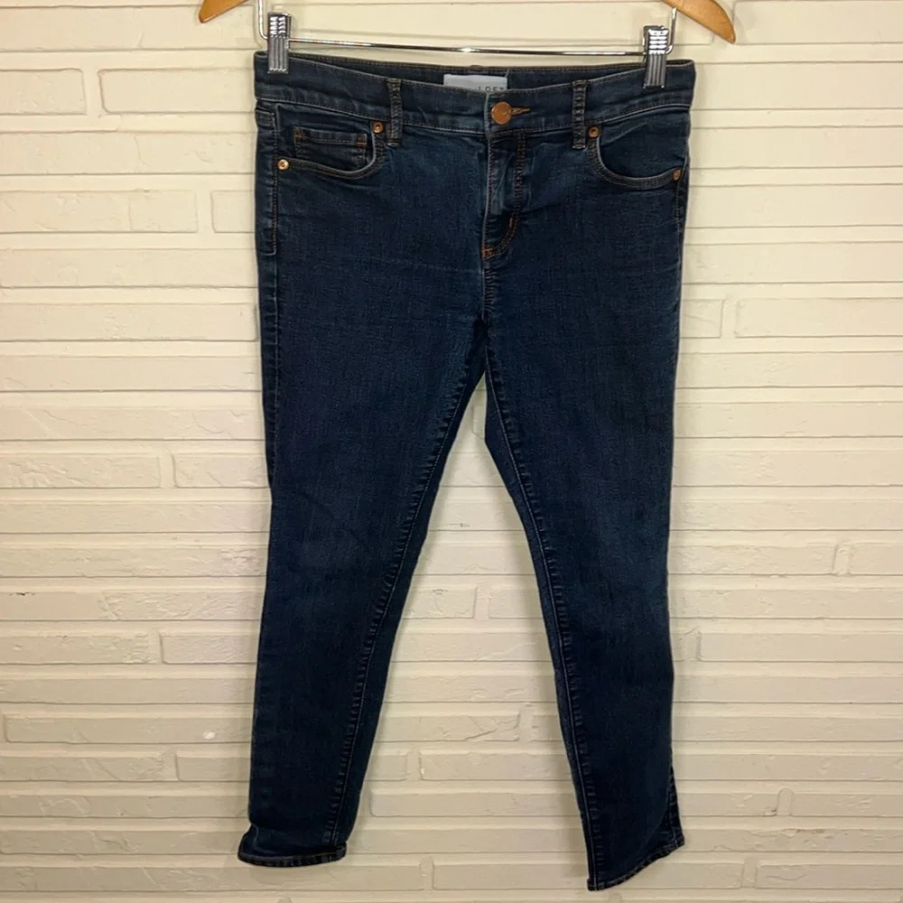 Loft Dark Wash Modern Skinny Ankle Cotton Stretch Jeans, Women’s Size 27
